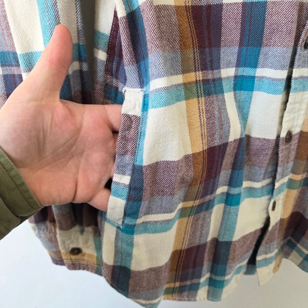 Pacsun Plaid Hoodie Shirt Men's Small Pockets Skater Streetwear Punk Grunge Y2K - Picture 6 of 9